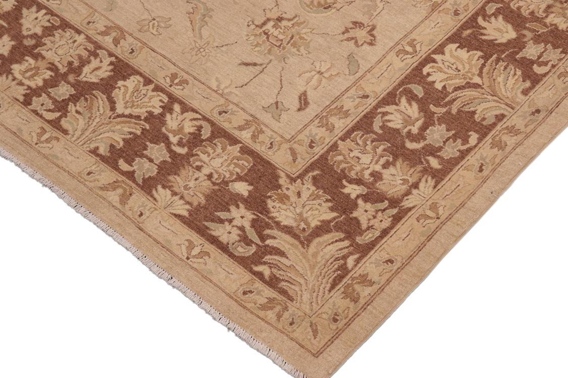 handmade Traditional Kafkaz Tan Brown Hand Knotted RECTANGLE 100% WOOL area rug 10 x 14