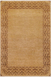 handmade Modern Kafkaz Tan Brown Hand Knotted RECTANGLE 100% WOOL area rug 9X12