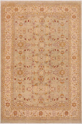 handmade Traditional Kafkaz Lt. Green Beige Hand Knotted RECTANGLE 100% WOOL area rug 9X12