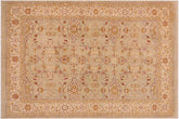 handmade Transitional Kafkaz Lt. Green Beige Hand Knotted RECTANGLE 100% WOOL area rug 9' x 12'