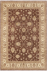 handmade Traditional Kafkaz Brown Beige Hand Knotted RECTANGLE 100% WOOL area rug 9X12