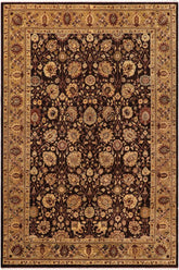 handmade Traditional Kafkaz Brown Olive Green Hand Knotted RECTANGLE 100% WOOL area rug 9X11