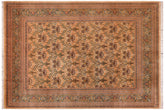 handmade Transitional Hamjolie Ivory Lt. Green Hand Knotted RECTANGLE 100% WOOL area rug 9x12