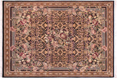 handmade Traditional Rasmi Romal Black Brown Hand Knotted RECTANGLE 100% WOOL area rug 9x12