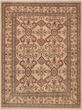 handmade Transitional Antique Beige Brown Hand Knotted RECTANGLE 100% WOOL area rug 9x9