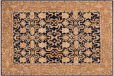handmade Transitional Kafkaz Blue Orange Hand Knotted RECTANGLE 100% WOOL area rug 8' x 10'