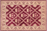 handmade Transitional Kafkaz Magenta Beige Hand Knotted RECTANGLE 100% WOOL area rug 8' x 10'