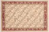 handmade Transitional Kafkaz Beige Wine Red Hand Knotted RECTANGLE 100% WOOL area rug 8' x 10'