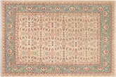 handmade Transitional Kafkaz Beige Green Hand Knotted RECTANGLE 100% WOOL area rug 8' x 10'