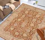 handmade Traditional Kafkaz Brown Beige Hand Knotted RECTANGLE 100% WOOL area rug 8 x 10