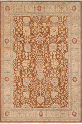 handmade Traditional Kafkaz Brown Beige Hand Knotted RECTANGLE 100% WOOL area rug 8X10