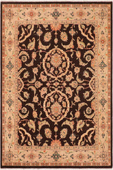 handmade Traditional Kafkaz Brown Tan Hand Knotted RECTANGLE 100% WOOL area rug 8X10