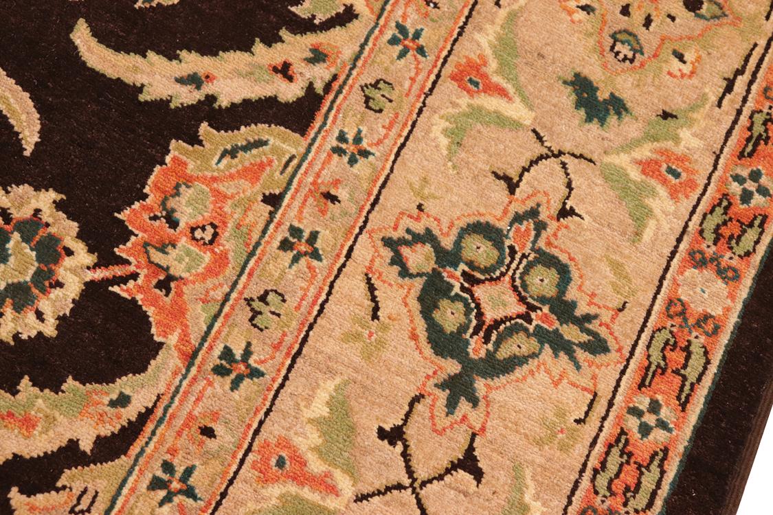 handmade Traditional Kafkaz Brown Tan Hand Knotted RECTANGLE 100% WOOL area rug 8 x 10