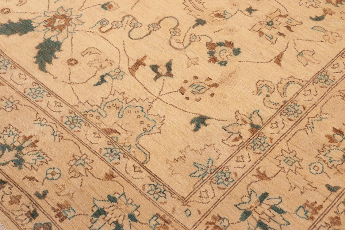 handmade Traditional Kafkaz Tan Green Hand Knotted RECTANGLE 100% WOOL area rug 8 x 10