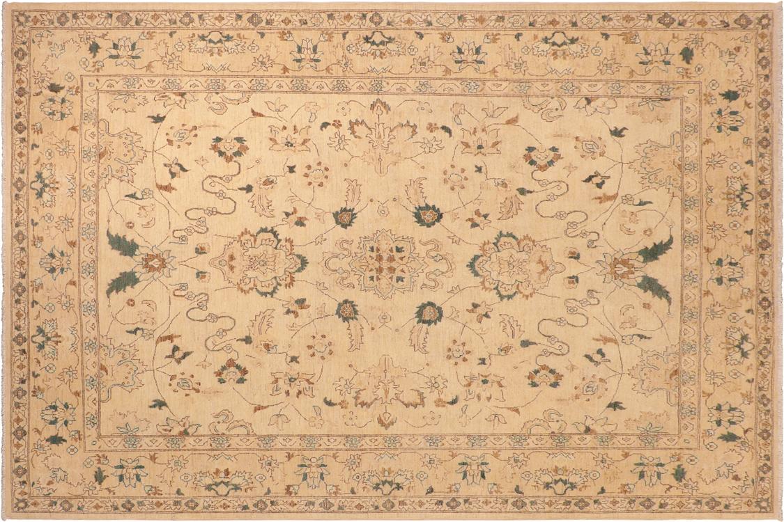 handmade Traditional Kafkaz Tan Green Hand Knotted RECTANGLE 100% WOOL area rug 8 x 10