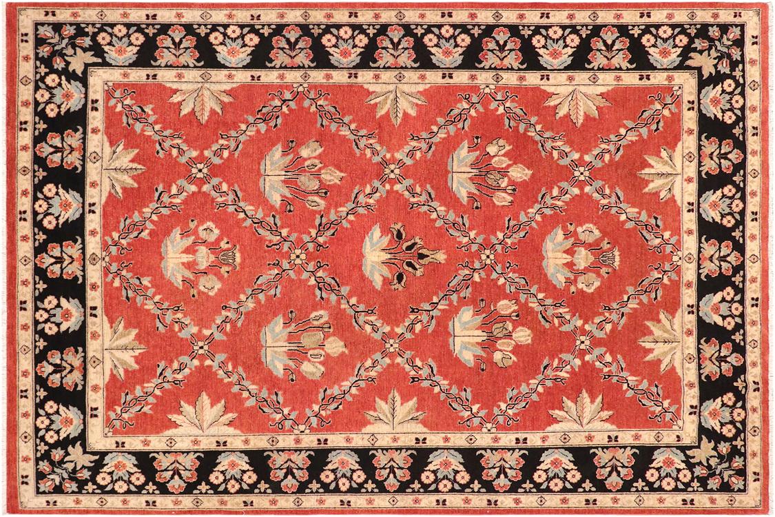 handmade Traditional Kafkaz Red Black Hand Knotted RECTANGLE 100% WOOL area rug 9 x 12