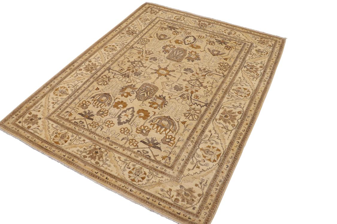 handmade Traditional Kafkaz Tan Beige Hand Knotted RECTANGLE 100% WOOL area rug 9 x 12