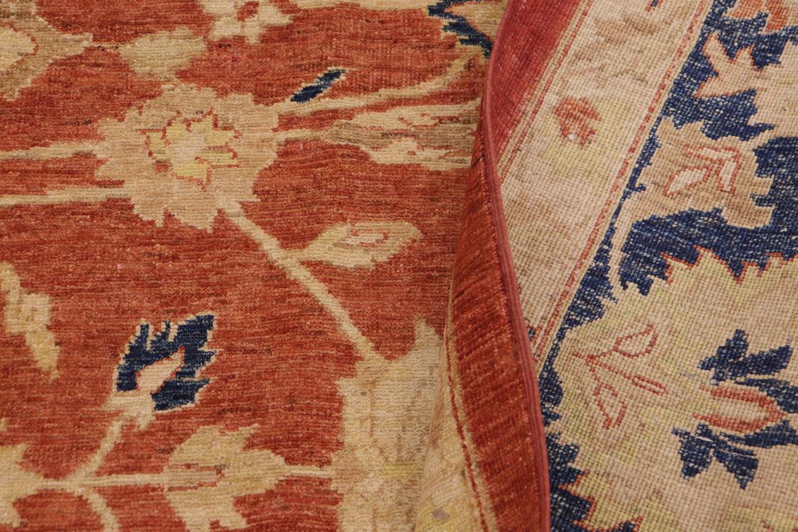 handmade Traditional Kafkaz Rust Blue Hand Knotted RECTANGLE 100% WOOL area rug 9 x 12