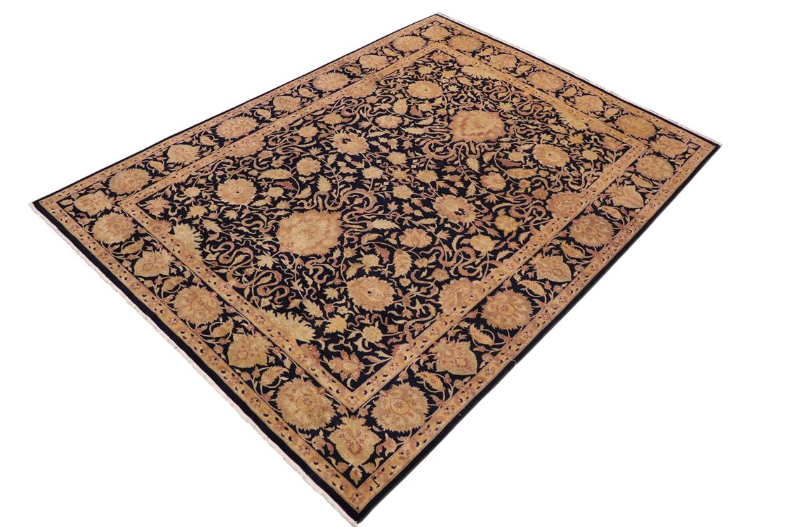 handmade Traditional Kafkaz Blue Green Hand Knotted RECTANGLE 100% WOOL area rug 9 x 13