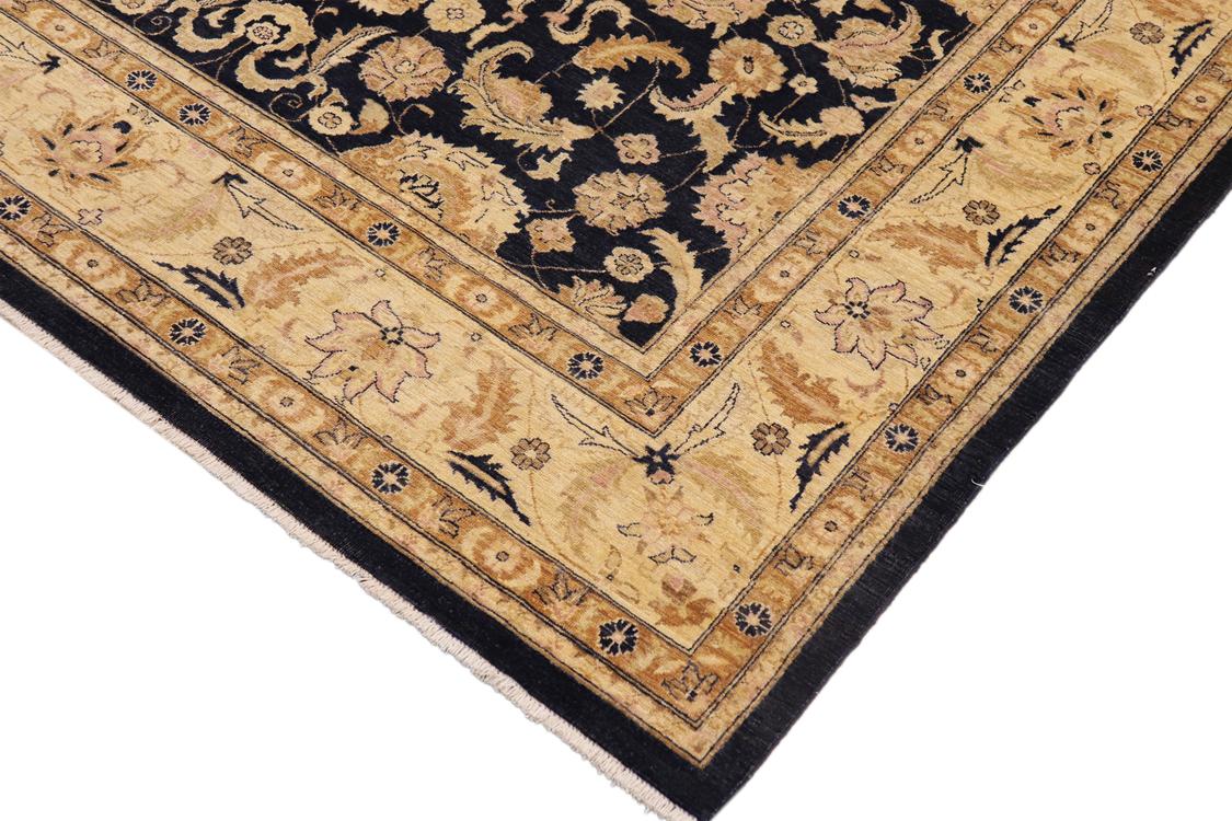 handmade Traditional Kafkaz Blue Tan Hand Knotted RECTANGLE 100% WOOL area rug 9 x 12