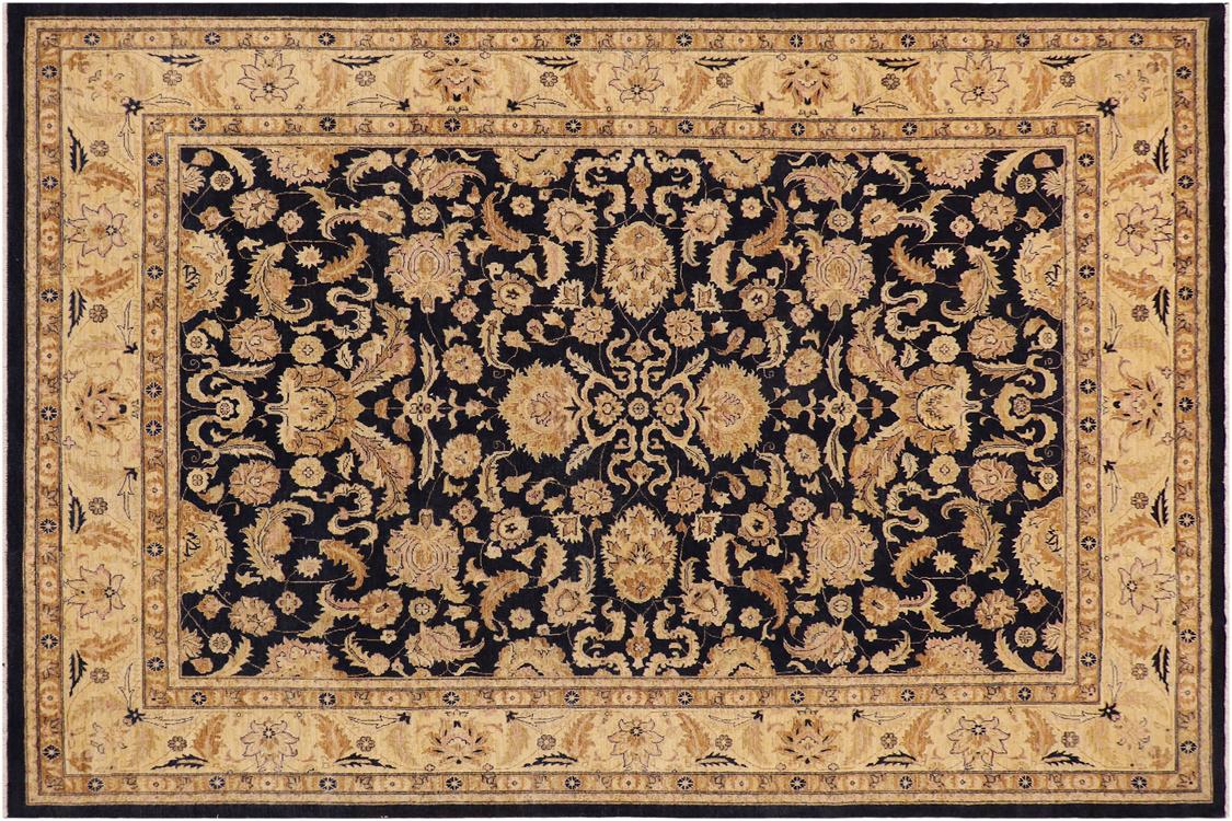 handmade Traditional Kafkaz Blue Tan Hand Knotted RECTANGLE 100% WOOL area rug 9 x 12