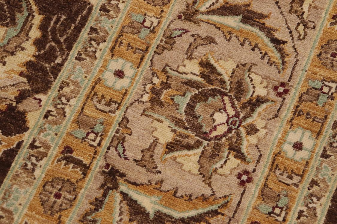 handmade Traditional Kafkaz Brown Tan Hand Knotted RECTANGLE 100% WOOL area rug 9 x 12