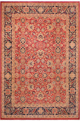 Traditional Mahal Brinda Red Blue Hand Knotted Area rugs 9X12