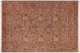 handmade Transitional Pupo Tan Tan Hand Knotted RECTANGLE 100% WOOL area rug 9x12