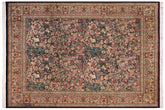 handmade Transitional Inkalab Blue Gold Hand Knotted RECTANGLE 100% WOOL area rug 9x12