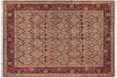 handmade Transitional Mujahid Green Red Hand Knotted RECTANGLE 100% WOOL area rug 9x12