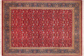 handmade Transitional Red Teal Hand Knotted RECTANGLE 100% WOOL area rug 9x12