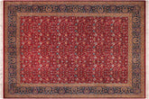 handmade Transitional Red Teal Hand Knotted RECTANGLE 100% WOOL area rug 9x12