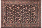 handmade Transitional Morris Black Black Hand Knotted RECTANGLE 100% WOOL area rug 9x12