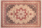 handmade Traditional Kirman Beige Red Hand Knotted RECTANGLE 100% WOOL area rug 9x12