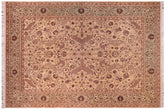 handmade Traditional Agra #2 Gold Lt. Green Hand Knotted RECTANGLE 100% WOOL area rug 9x12