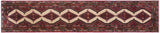 Vintage Antique Hamadan Rutha Red Lt. Brown Hand Knotted Wool Runner- 2'5'' x 9'1''