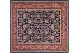 Eclectic Ziegler Noriko Blue/Red Hand-Knotted Wool Rug - 8'1'' x 8'2''