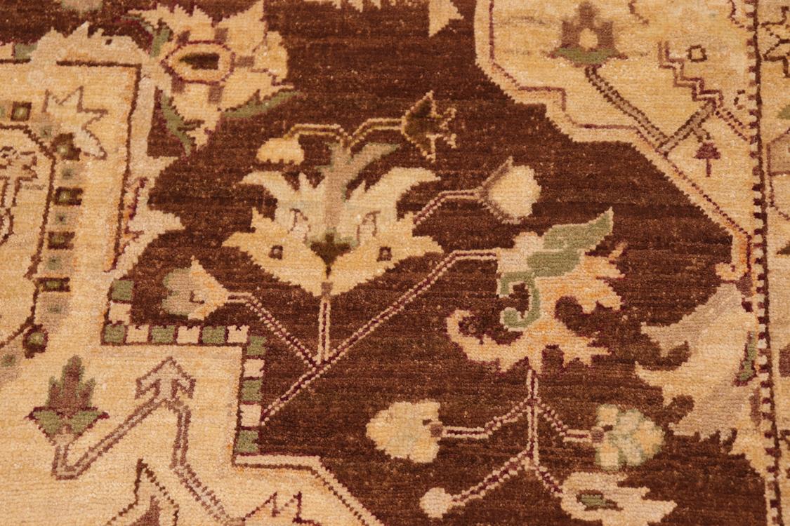 handmade Traditional Kafkaz Brown Tan Hand Knotted RECTANGLE 100% WOOL area rug 8 x 10