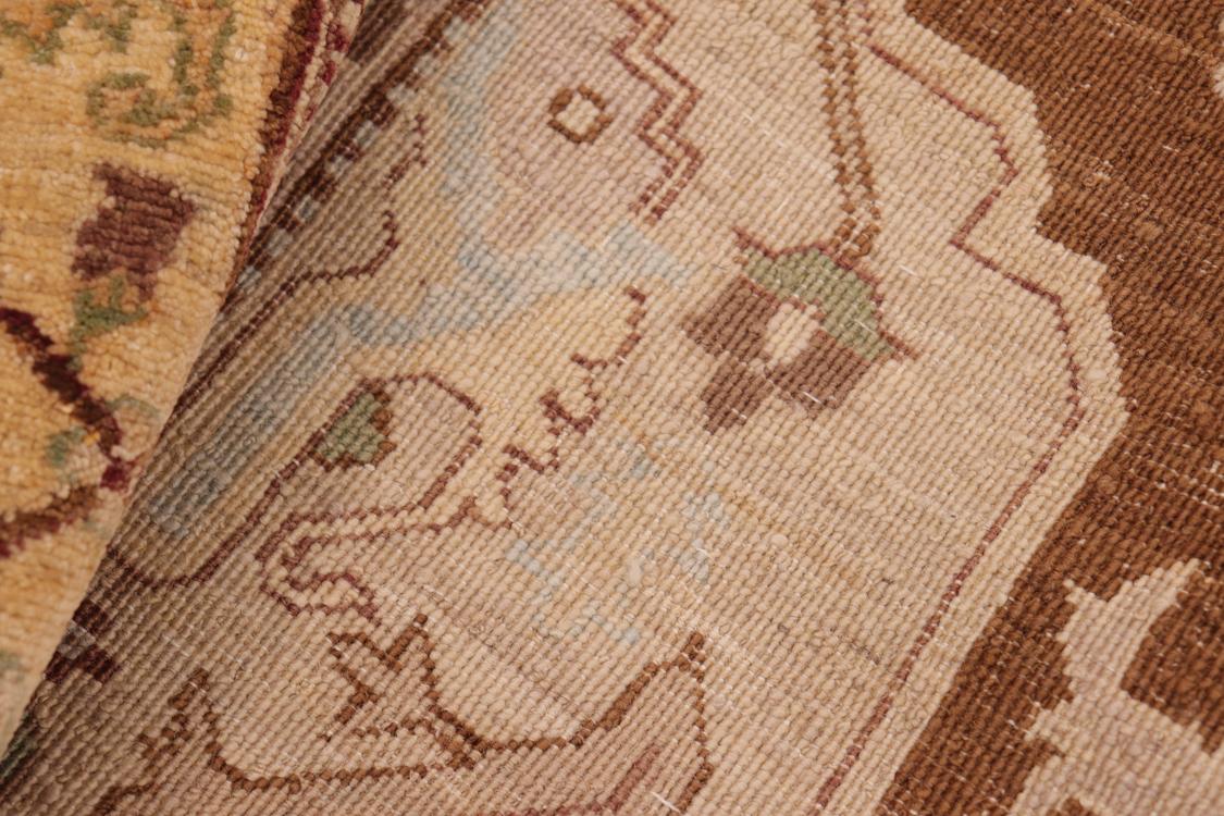 handmade Traditional Kafkaz Brown Tan Hand Knotted RECTANGLE 100% WOOL area rug 8 x 10