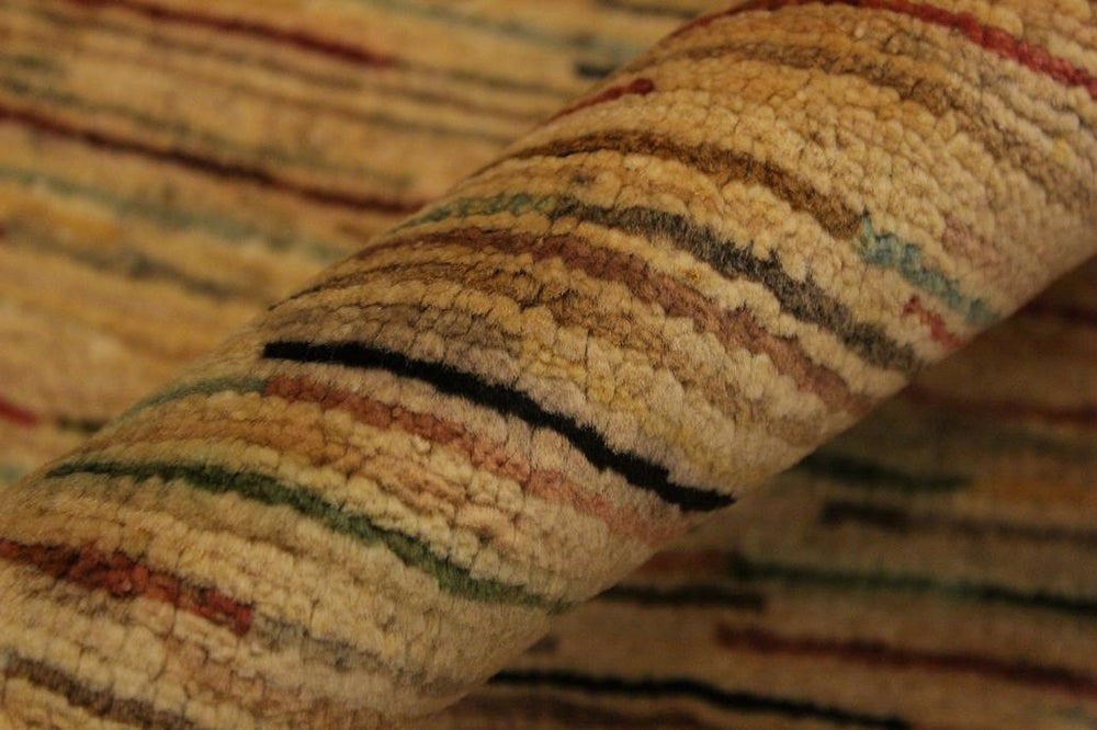 handmade Modern Gabbeh Beige Rust Hand Knotted RECTANGLE 100% WOOL area rug 4 X6