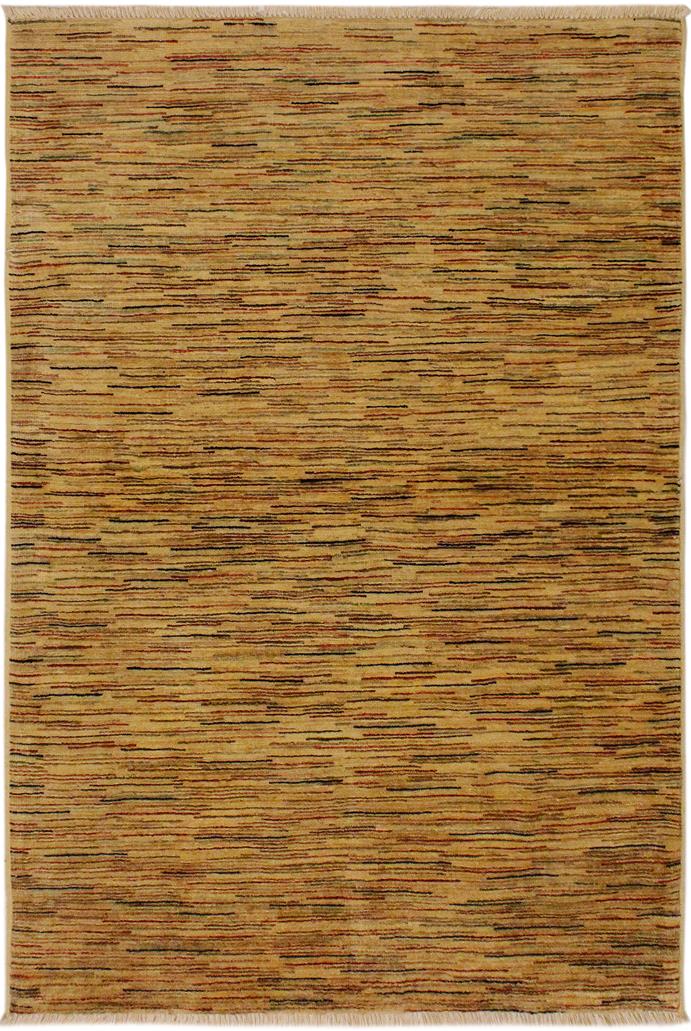 handmade Modern Gabbeh Beige Rust Hand Knotted RECTANGLE 100% WOOL area rug 4 X6