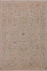 handmade Traditional Ziegler Gray Beige Hand Knotted RECTANGLE 100% WOOL area rug 9x12