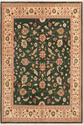 handmade Traditional Kafkaz Green Beige Hand Knotted RECTANGLE 100% WOOL area rug 8X10