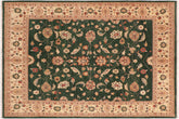 handmade Traditional Kafkaz Green Beige Hand Knotted RECTANGLE 100% WOOL area rug 8x10