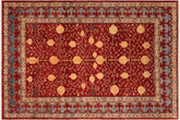 handmade Geometric Super Kazak Red Blue Hand Knotted RECTANGLE 100% WOOL area rug 7' x 10'