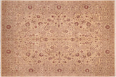 handmade Traditional Agra Tan Red Hand Knotted RECTANGLE 100% WOOL area rug 8x10