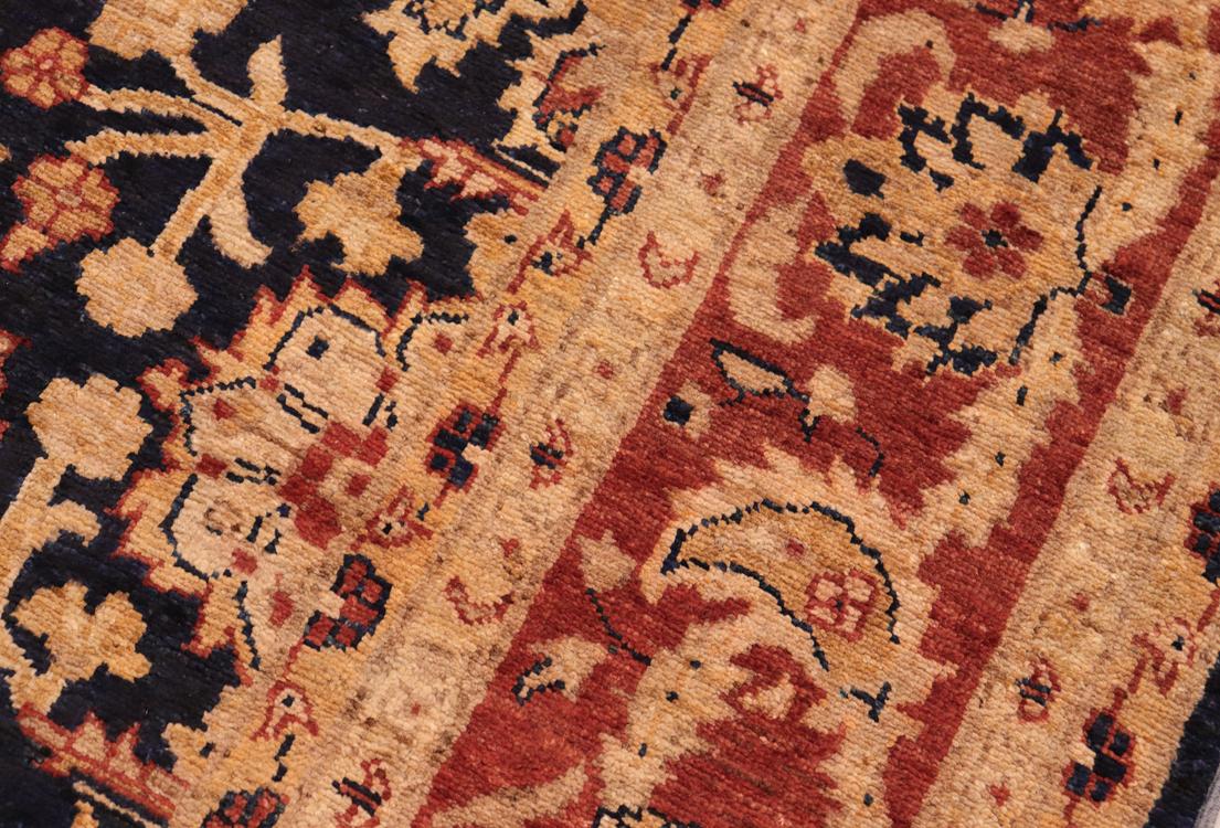 handmade Traditional Kafkaz Blue Rust Hand Knotted RECTANGLE 100% WOOL area rug 8 x 10