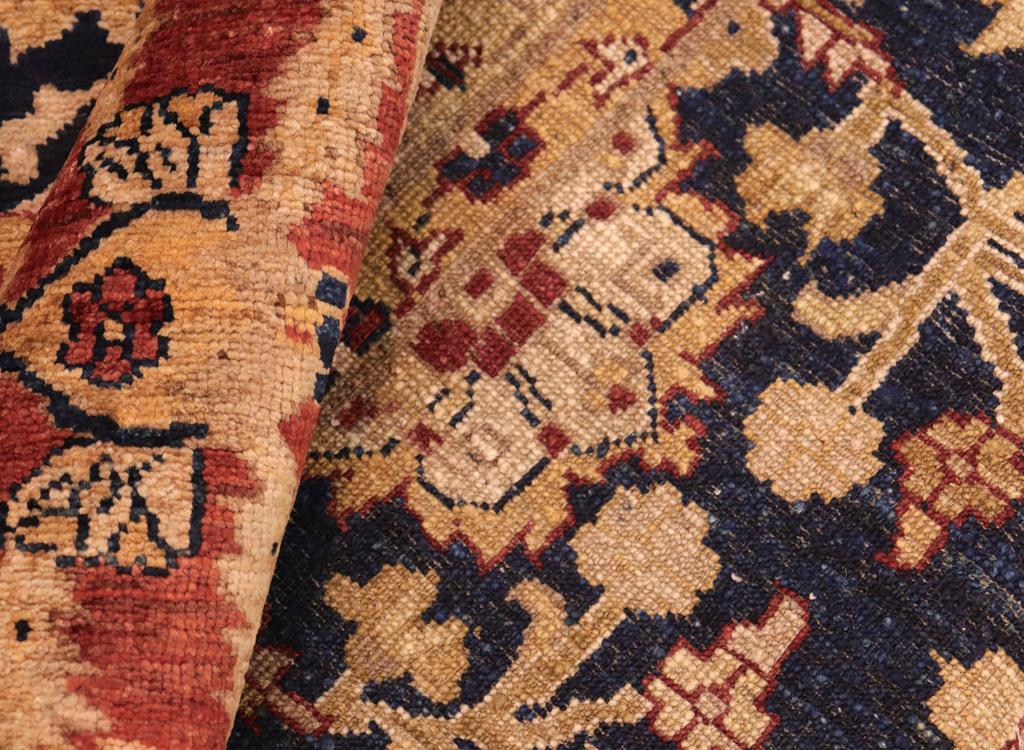 handmade Traditional Kafkaz Blue Rust Hand Knotted RECTANGLE 100% WOOL area rug 8 x 10