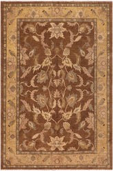 handmade Traditional Kafkaz Brown Gold Hand Knotted RECTANGLE 100% WOOL area rug 8X10