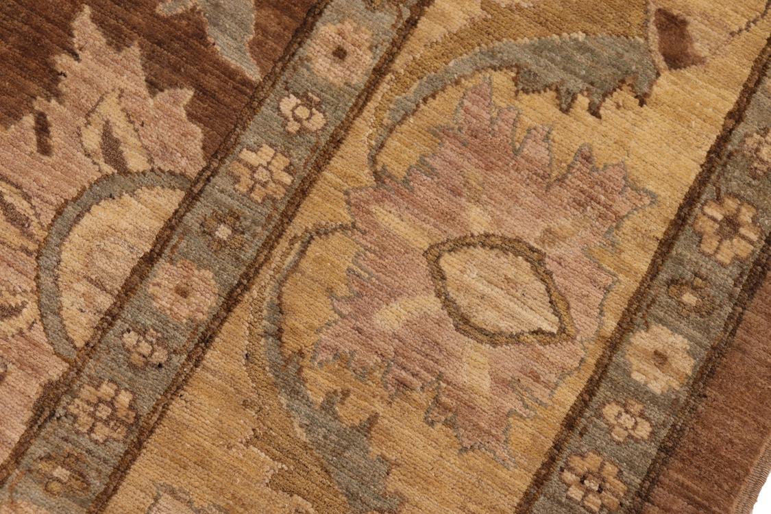 handmade Traditional Kafkaz Brown Gold Hand Knotted RECTANGLE 100% WOOL area rug 8 x 10